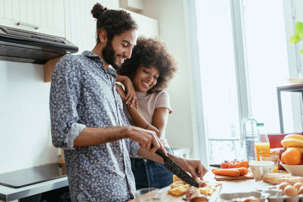 istock Multiracial heterosexual couple in kitchen 1378117343