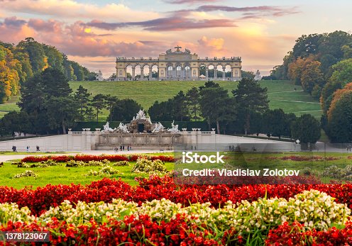 istock Gloriette pavilion and Neptune fountain in Schonbrunn park, Vienna, Austria 1378123067