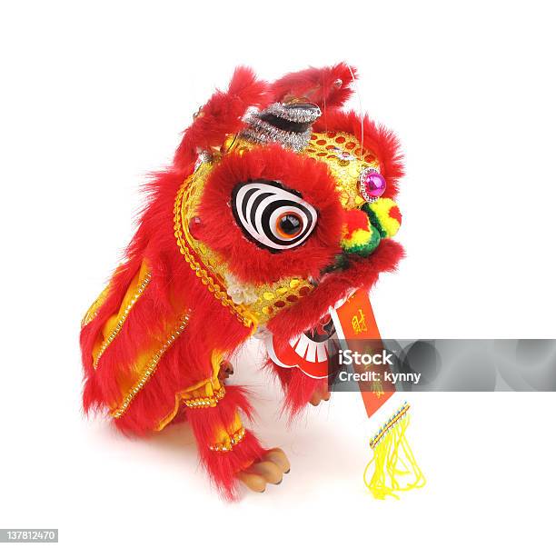 Dancing Lion And Lucky Knot For Chinese New Year Greeting Stock Photo - Download Image Now