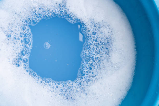 istock Frame made of detergent foam bubble. Top view 1378131948