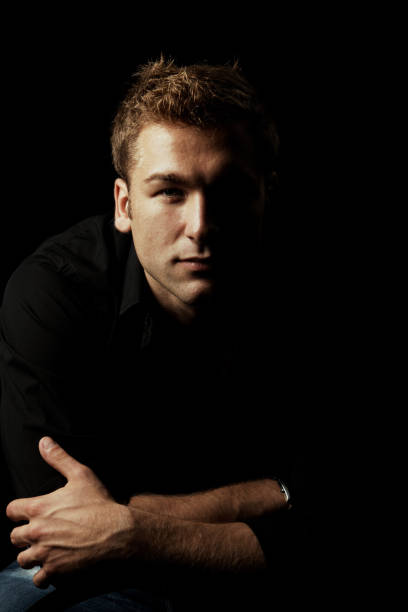 istock Male Beauty Portrait with Black Background. Color Image 137813498