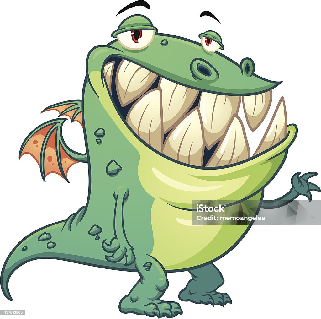 Funny Cartoon Dragon Stock Illustration - Download Image Now - Cartoon,  Characters, Color Gradient - iStock