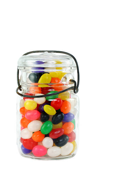 istock Mason Jar of Jelly Beans on White 137813873