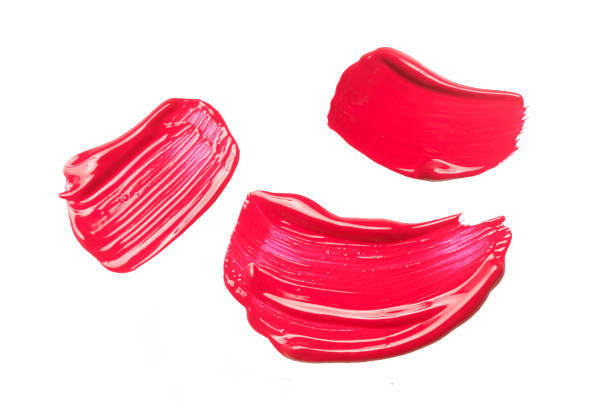 istock Smudged red lipstick isolated on white background 1378187263
