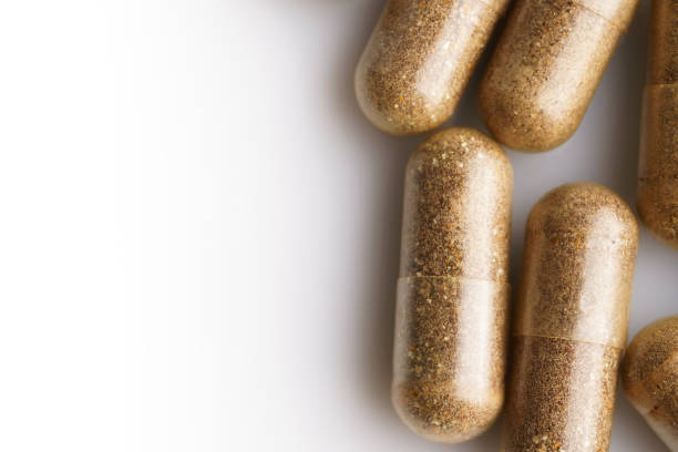 istock Supplement pills, close up. 1378187280