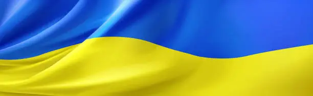 Vector illustration of National Ukrainian Flag Blue yellow