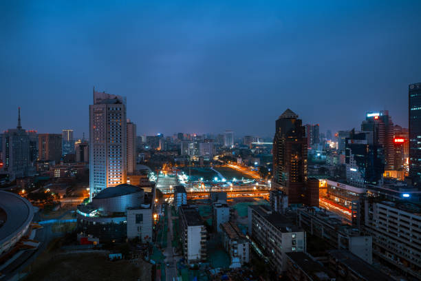 istock Chengdu City Skyline at night 1378243588