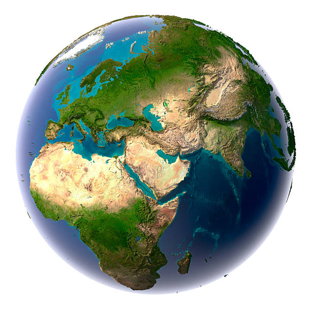 istock Realistic Planet Earth with natural water 137825409