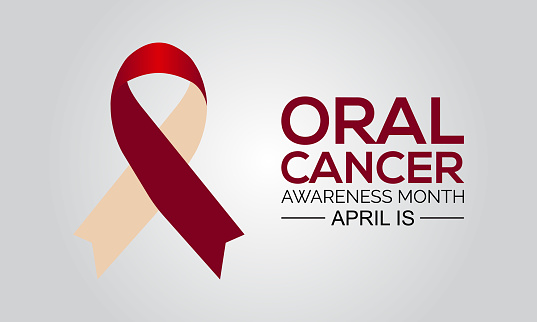 Oral Cancer Awareness Month. Health awareness template for banner, card, poster, background.