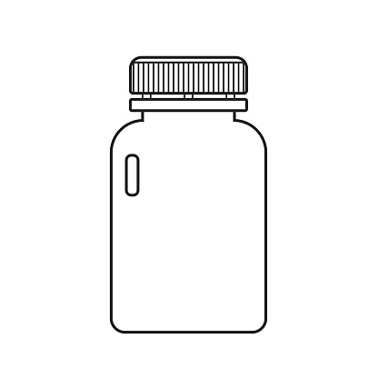 Pill Bottle White Bottle Vector For Supplement Container Vitamin Capsule  Cosmetic Beauty Spa Medicine Bottle Packaging Medical Tablet Product  Package Bottle Outline Flat Icon Web Icon Stock Illustration - Download  Image Now 
