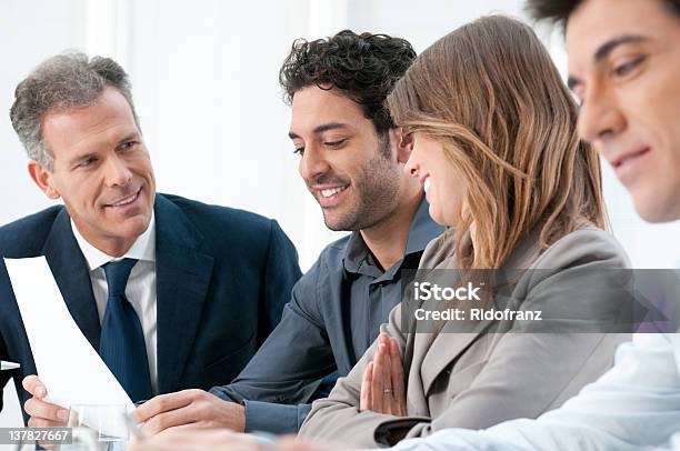 Teamwork At Office Stock Photo - Download Image Now - Adult, Analyzing, Business