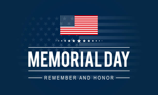 Memorial Day. US federal holiday template for banner, card, poster, background.向量藝術插圖