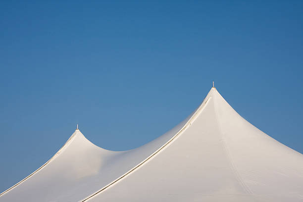 white tent top stock photo