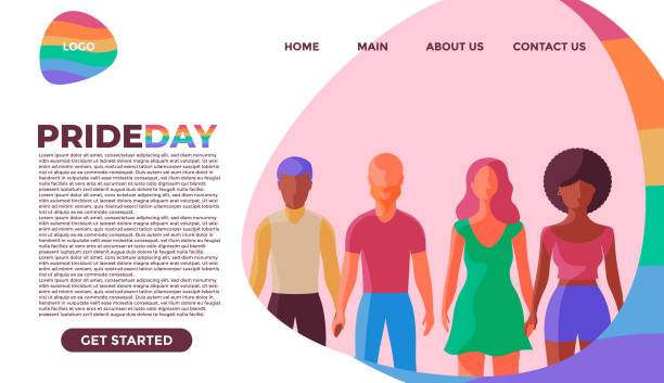 Pride lgtb website template, ong webpage concept. vector art illustration