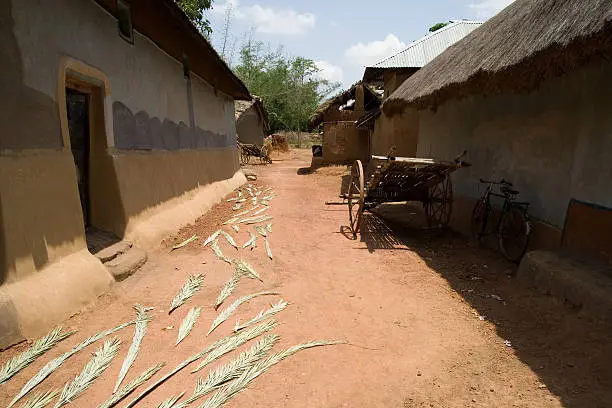 View on tribal village in west bengal/bihar, India