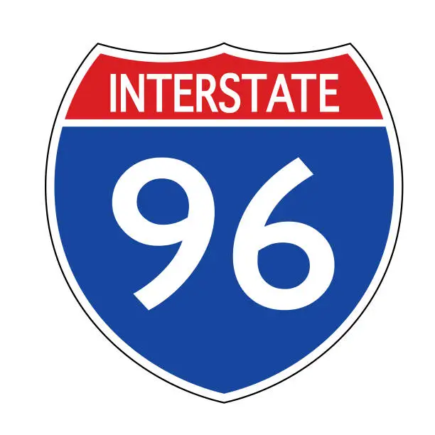 Vector illustration of Interstate 96 Road Sign