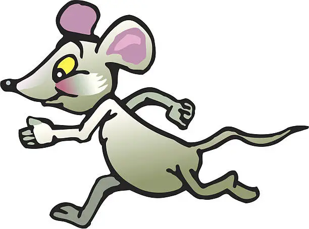 Vector illustration of running mouse