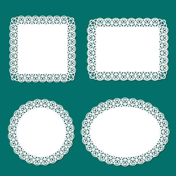 Vector illustration of Lace frame and doliy