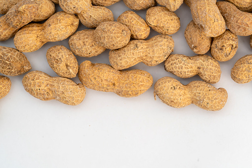 Peanuts with shell, peanuts, macro