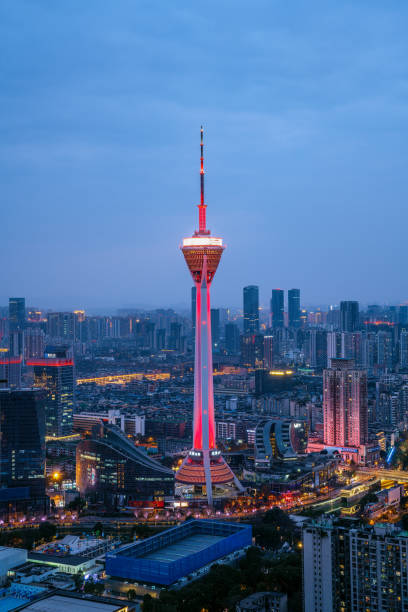 istock Chengdu City Skyline at night 1378350683