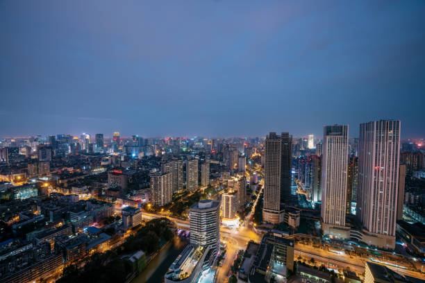 istock Chengdu City Skyline at night 1378350687