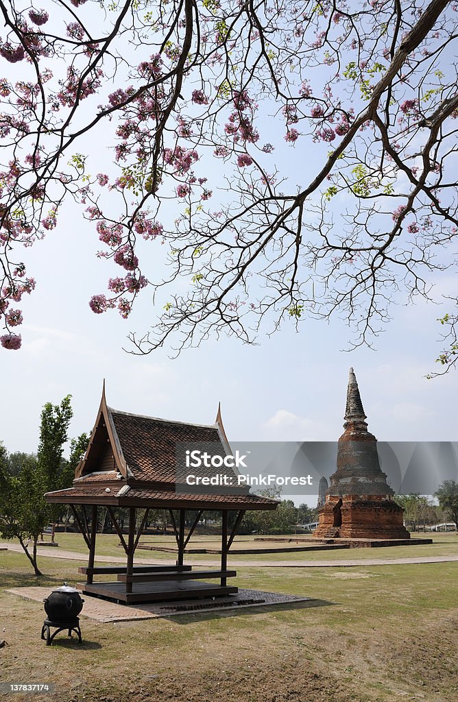 Pagoda, Ayutthaya Pagoda in  Wat Mahathat Ayutthaya Province, Thailand. Ayuthaya Stock Photo