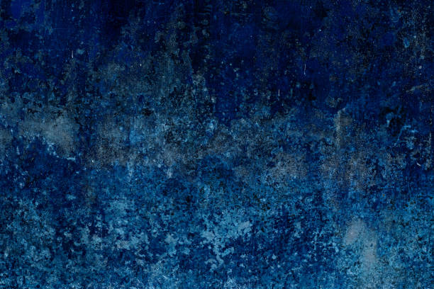 istock Abstract painted blue color old concrete wall surface with rough grunge texture for background 1378389941