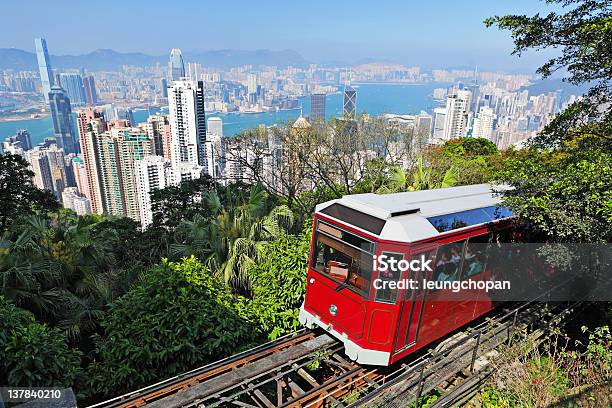 Tourist Tram At The Peak Stock Photo - Download Image Now - Hong Kong, Mountain Peak, Cable Car