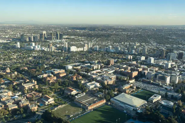 Aerial view of Westwood and the UCLA campus