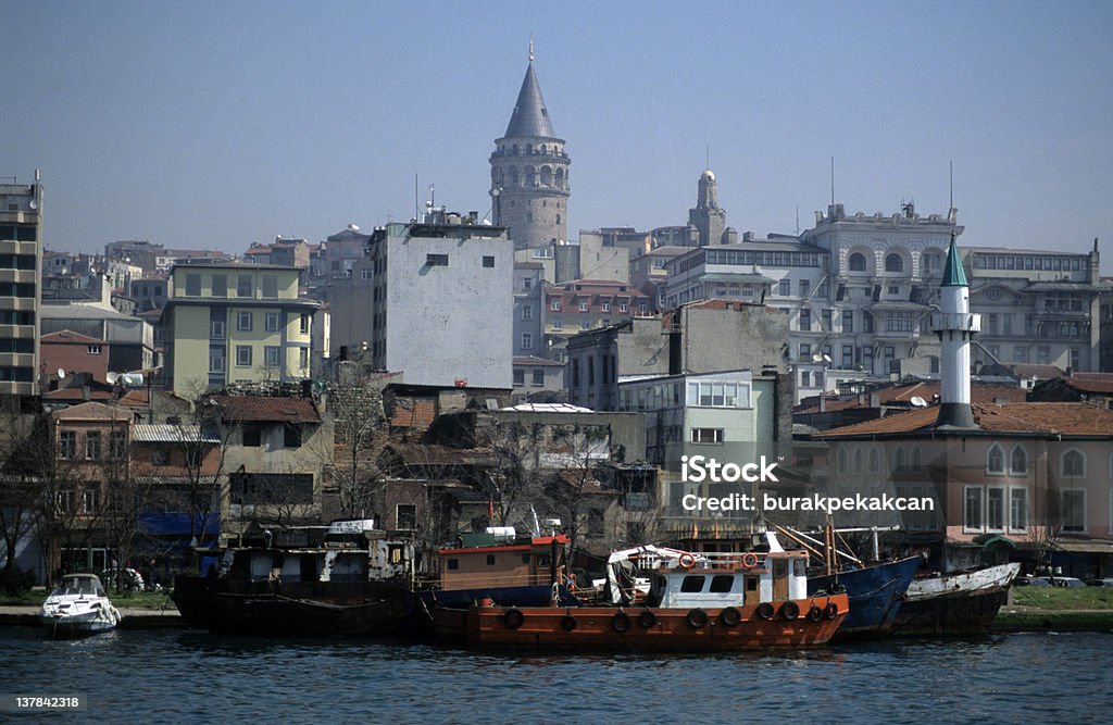 Gebäude im Hafenviertel, Galataturm in Istanbul, Türkei - Lizenzfrei Architektur Stock-Foto