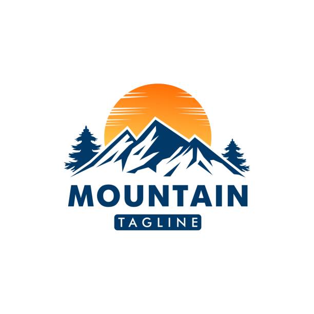 illustrations, cliparts, dessins animés et icônes de modèles de conception vectorielle de logo de montagne - montagne