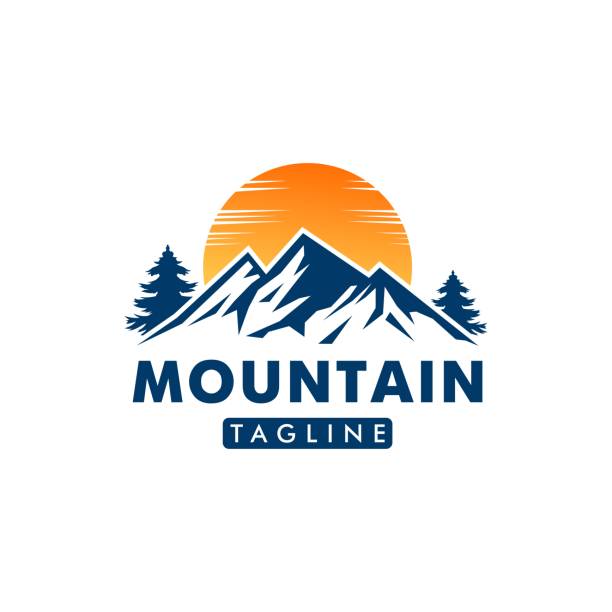 ilustrações, clipart, desenhos animados e ícones de modelos de design vetorial do logotipo da montanha - mountain landscape forest tree