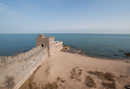 Laolongtou Great Wall starting point of the Ming Dynasty (1368-1644) Great Wall of China, Hebei province China