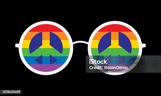 istock Rainbow Peace Sign Eyeglasses 1378451409