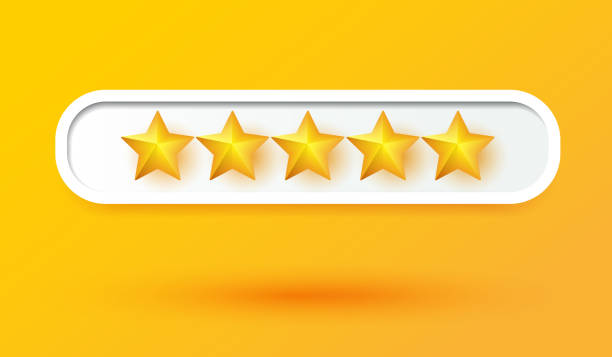 istock Five yellow stars customer rating feedback product review button 3d icon vector illustration. Sign or symbol design for mobile applications and website. 1378473052