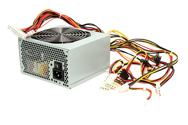 istock Computer power supply with fan and wires 137847464