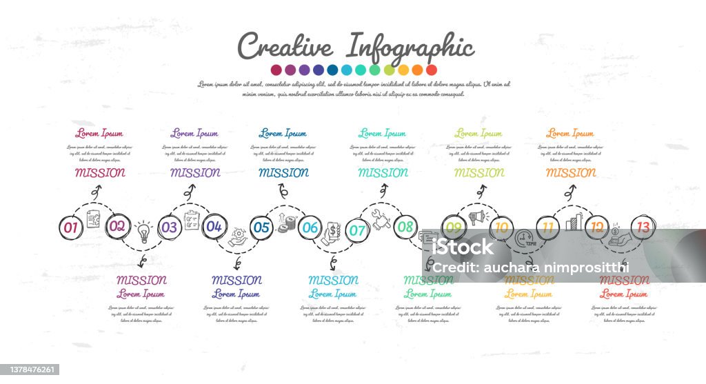 Ilustración de Diseño Infográfico Estilo De Dibujo A Mano Opción 13 Para La  Línea De Tiempo De La Presentación y más Vectores Libres de Derechos de  Infografía - iStock