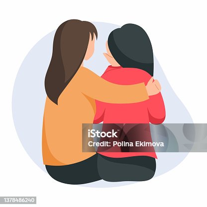 istock Woman comforts her friend. Girl has covered her face with her hands and is crying. Support during depression and stress. Sympathy. 1378486240