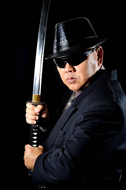 Japanese Yakuza with samurai sword