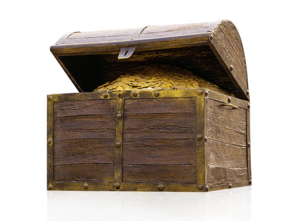 istock treasure chest with gold coins isolated on white 1378512648