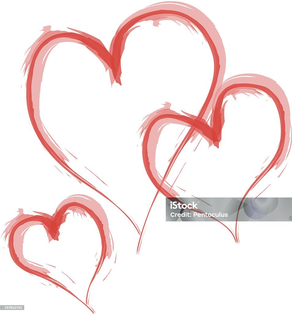 Painted Hearts Vector Illustration of Painted Hearts. Care stock vector