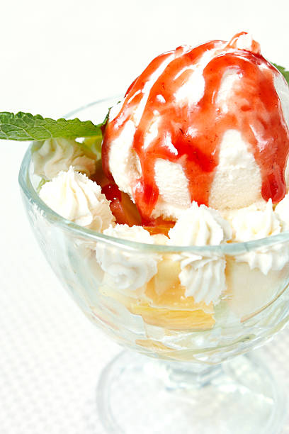 istock Ice cream with strawberry jam 137858125