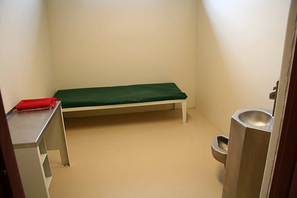 Prison cell stock photo
