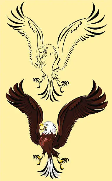 Vector illustration of Bird of Prey Eagle