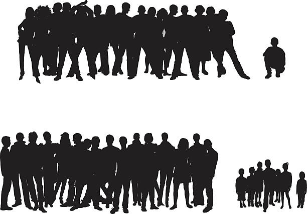 illustrazioni stock, clip art, cartoni animati e icone di tendenza di folla - audience people unrecognizable person crowd