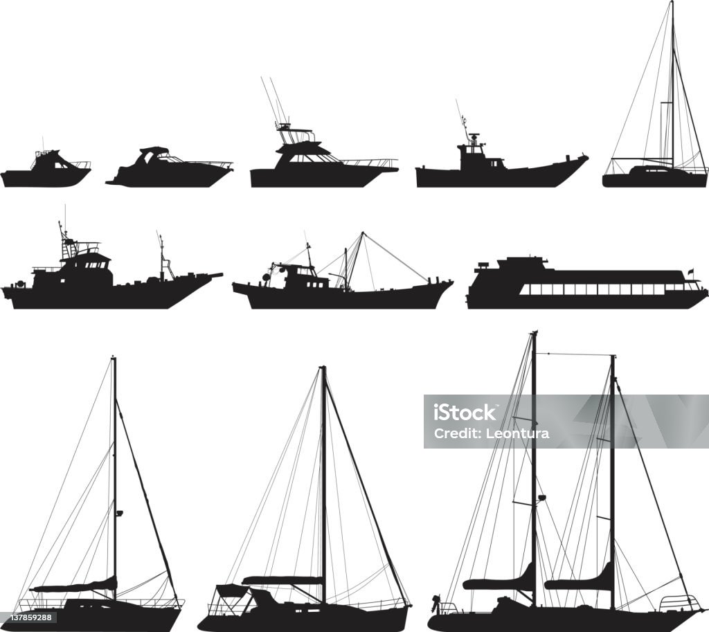 Barcos - arte vectorial de Embarcación marina libre de derechos
