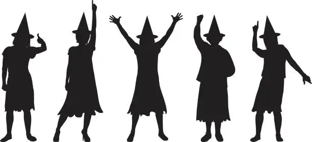 Vector illustration of Happy Witches