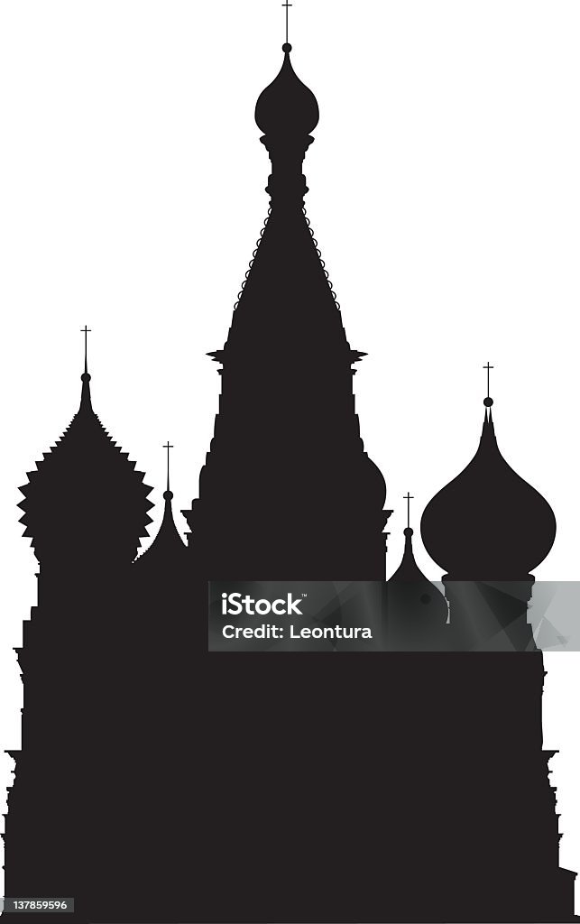 Moscú de Saint Basil's Cathedral - arte vectorial de Kremlin libre de derechos