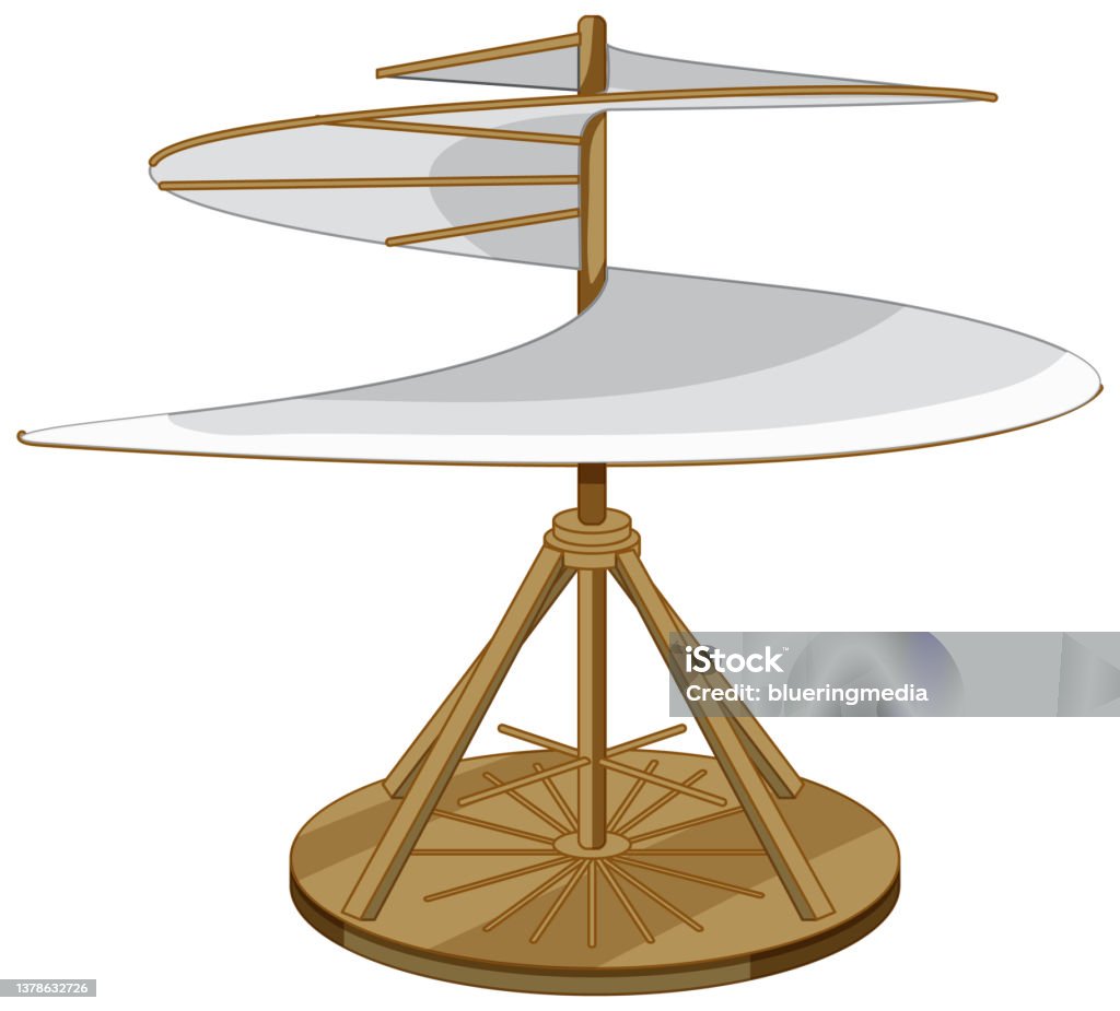 Aerial Screw Leonardo Da Vinci Invention Stock Illustration.