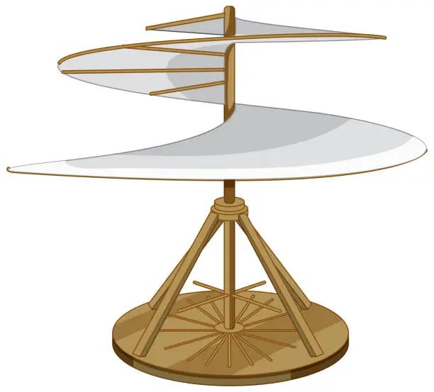 Vector illustration of Aerial Screw Leonardo da Vinci invention